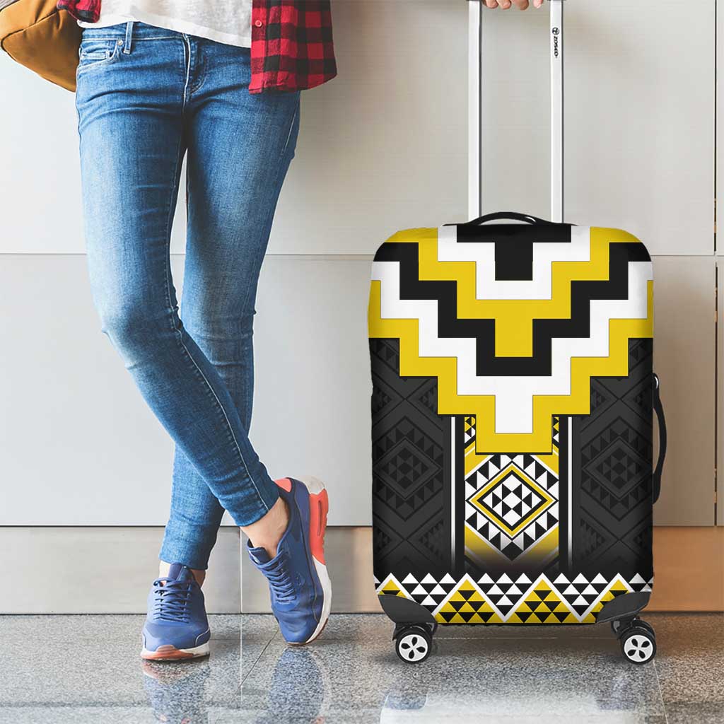 Yellow Taniko Aotearoa Luggage Cover Niho Taniwha Mix Poutama LT14 - Polynesian Pride