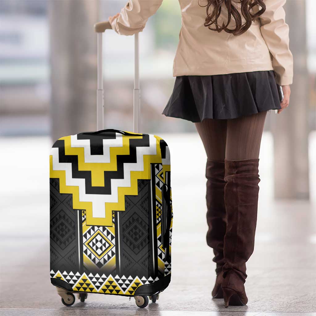 Yellow Taniko Aotearoa Luggage Cover Niho Taniwha Mix Poutama LT14 - Polynesian Pride