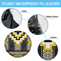 Yellow Taniko Aotearoa Spare Tire Cover Niho Taniwha Mix Poutama LT14 - Polynesian Pride