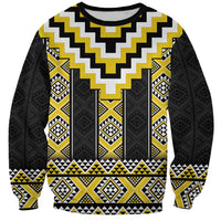 Yellow Taniko Aotearoa Sweatshirt Niho Taniwha Mix Poutama LT14 Unisex Yellow - Polynesian Pride