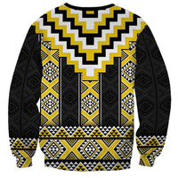 Yellow Taniko Aotearoa Sweatshirt Niho Taniwha Mix Poutama LT14 - Polynesian Pride