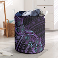 Teal Purple Polynesia Plumeria Tattoo Laundry Basket LT14 Purple - Polynesian Pride
