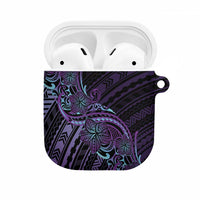 Teal Purple Polynesia Plumeria Tattoo AirPods Case LT14 Purple - Polynesian Pride