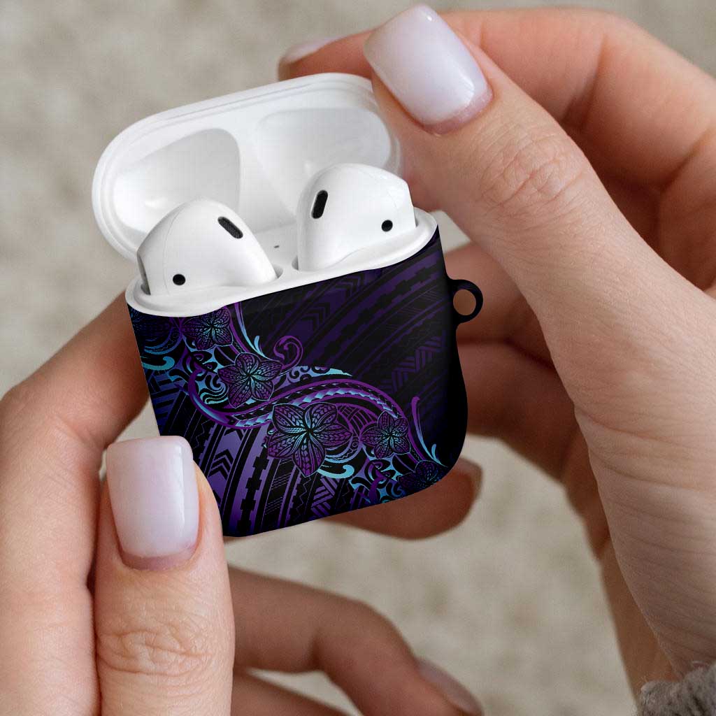 Teal Purple Polynesia Plumeria Tattoo AirPods Case LT14 - Polynesian Pride