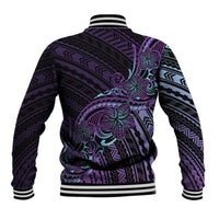 Teal Purple Polynesia Plumeria Tattoo Baseball Jacket LT14 - Polynesian Pride