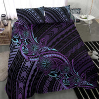 Teal Purple Polynesia Plumeria Tattoo Bedding Set LT14 - Polynesian Pride