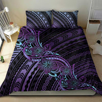 Teal Purple Polynesia Plumeria Tattoo Bedding Set LT14 - Polynesian Pride