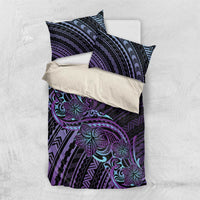 Teal Purple Polynesia Plumeria Tattoo Bedding Set LT14 US Twin 172cm x 218cm Purple - Polynesian Pride