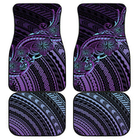Teal Purple Polynesia Plumeria Tattoo Car Mats LT14 - Polynesian Pride