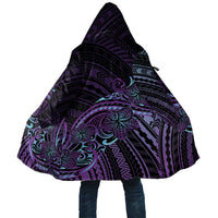 Teal Purple Polynesia Plumeria Tattoo Cloak LT14 Unisex Purple - Polynesian Pride