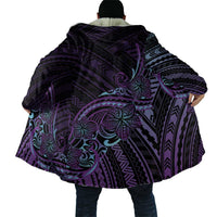 Teal Purple Polynesia Plumeria Tattoo Cloak LT14 - Polynesian Pride