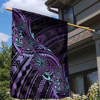 Teal Purple Polynesia Plumeria Tattoo Garden Flag LT14 - Polynesian Pride