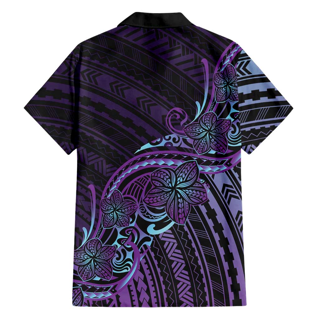 Teal Purple Polynesia Plumeria Tattoo Hawaiian Shirt LT14 - Polynesian Pride