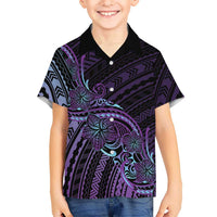 Teal Purple Polynesia Plumeria Tattoo Hawaiian Shirt LT14 - Polynesian Pride