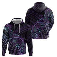 Teal Purple Polynesia Plumeria Tattoo Hoodie LT14 - Polynesian Pride