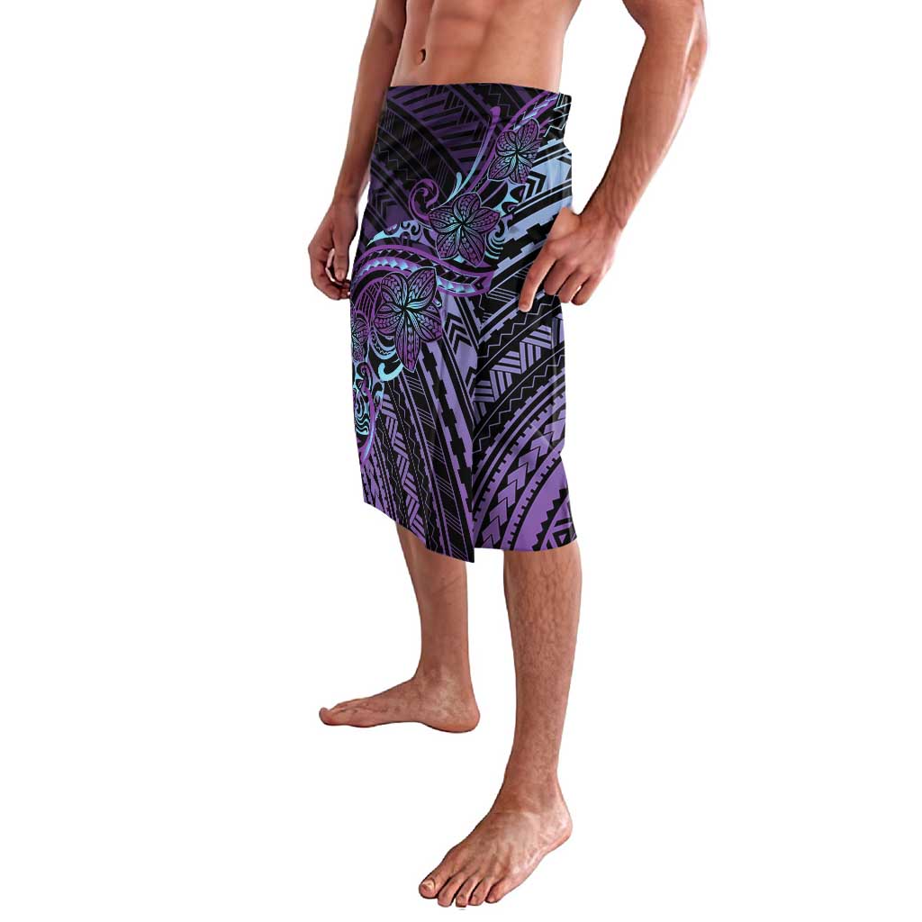 Teal Purple Polynesia Plumeria Tattoo Lavalava LT14 - Polynesian Pride