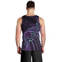 Teal Purple Polynesia Plumeria Tattoo Men Tank Top LT14 - Polynesian Pride
