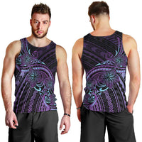 Teal Purple Polynesia Plumeria Tattoo Men Tank Top LT14 - Polynesian Pride