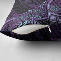 Teal Purple Polynesia Plumeria Tattoo Pillow Cover LT14 - Polynesian Pride