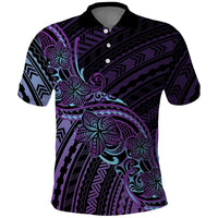 Teal Purple Polynesia Plumeria Tattoo Polo Shirt LT14 Purple - Polynesian Pride