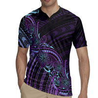 Teal Purple Polynesia Plumeria Tattoo Rugby Jersey LT14 - Polynesian Pride