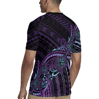 Teal Purple Polynesia Plumeria Tattoo Rugby Jersey LT14 - Polynesian Pride
