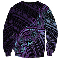 Teal Purple Polynesia Plumeria Tattoo Sweatshirt LT14 - Polynesian Pride