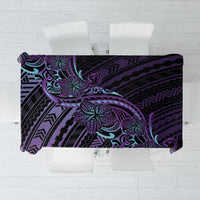 Teal Purple Polynesia Plumeria Tattoo Tablecloth LT14 Purple - Polynesian Pride