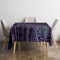 Teal Purple Polynesia Plumeria Tattoo Tablecloth LT14 - Polynesian Pride