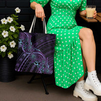 Teal Purple Polynesia Plumeria Tattoo Tote Bag LT14 - Polynesian Pride