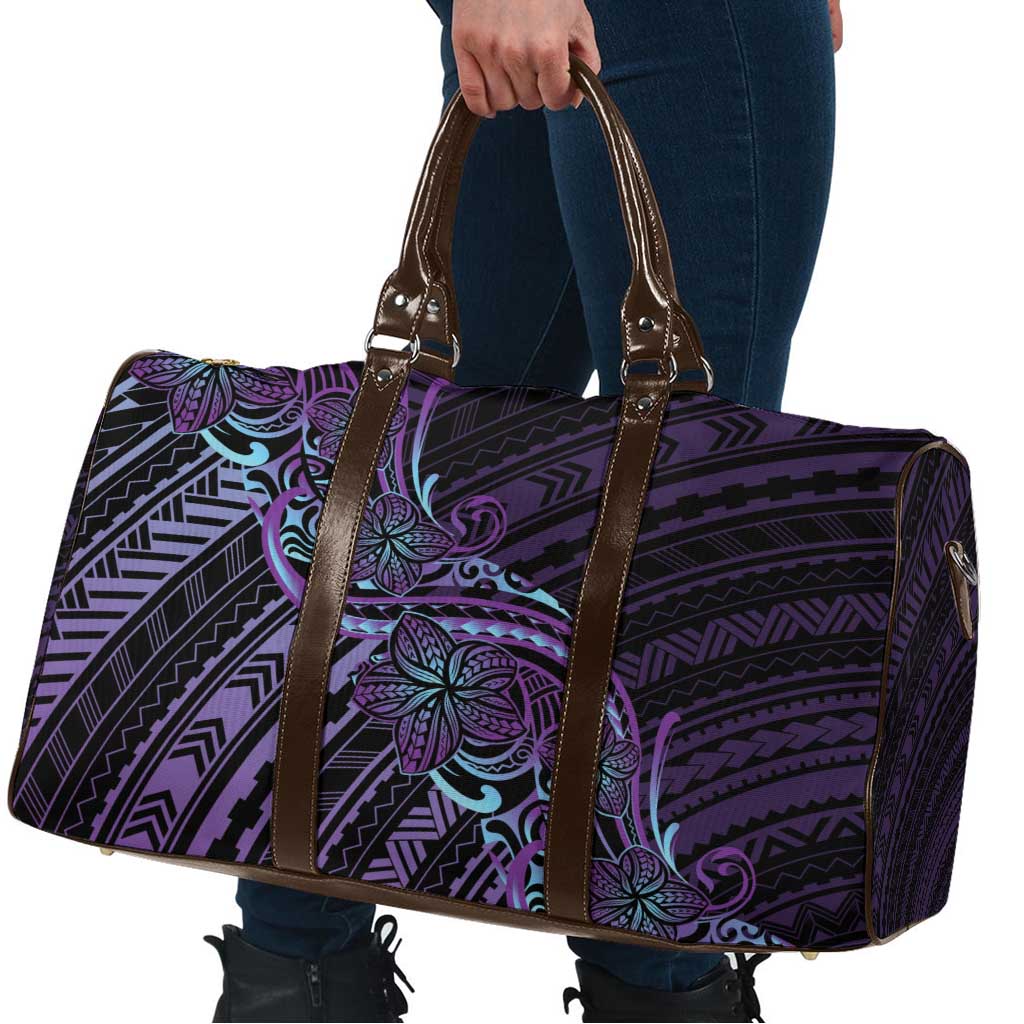 Teal Purple Polynesia Plumeria Tattoo Travel Bag LT14 - Polynesian Pride