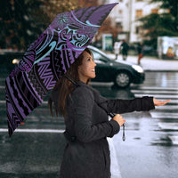 Teal Purple Polynesia Plumeria Tattoo Umbrella LT14 - Polynesian Pride