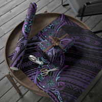 Teal Purple Polynesia Plumeria Tattoo Wrapping Paper LT14 - Polynesian Pride