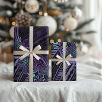 Teal Purple Polynesia Plumeria Tattoo Wrapping Paper LT14 - Polynesian Pride