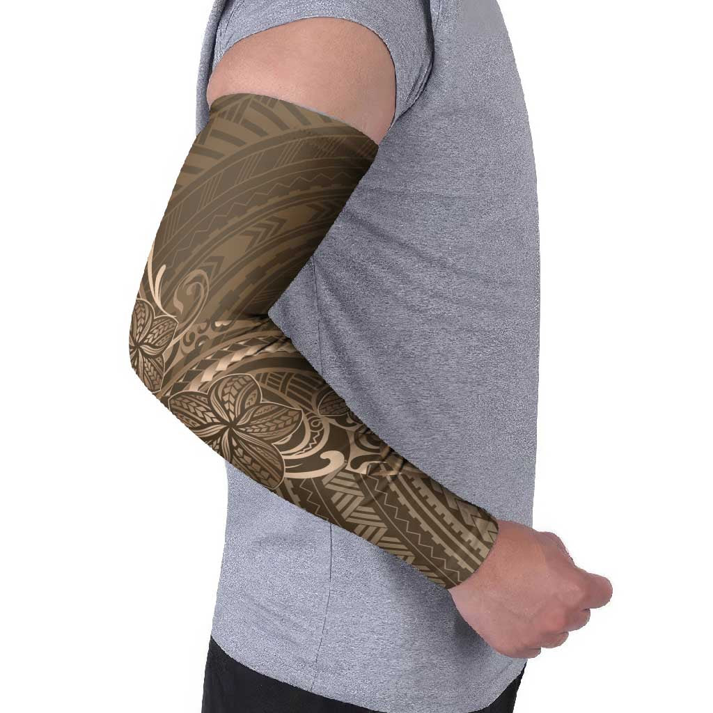 Brown Polynesia Plumeria Tattoo Arm Sleeves LT14 - Polynesian Pride