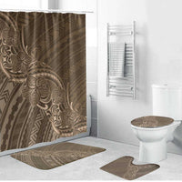 Brown Polynesia Plumeria Tattoo Bathroom Set LT14 Bathroom Set (4 pcs) Brown - Polynesian Pride