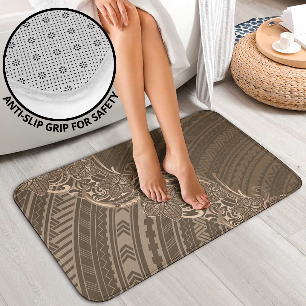 Brown Polynesia Plumeria Tattoo Bathroom Set LT14 - Polynesian Pride