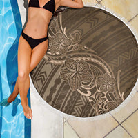 Brown Polynesia Plumeria Tattoo Beach Blanket LT14 - Polynesian Pride