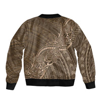 Brown Polynesia Plumeria Tattoo Bomber Jacket LT14 - Polynesian Pride