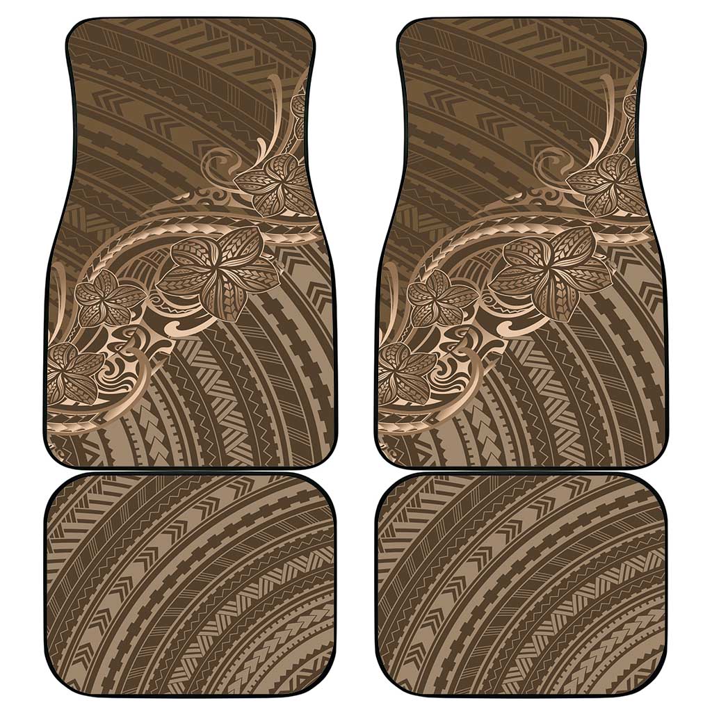 Brown Polynesia Plumeria Tattoo Car Mats LT14 - Polynesian Pride