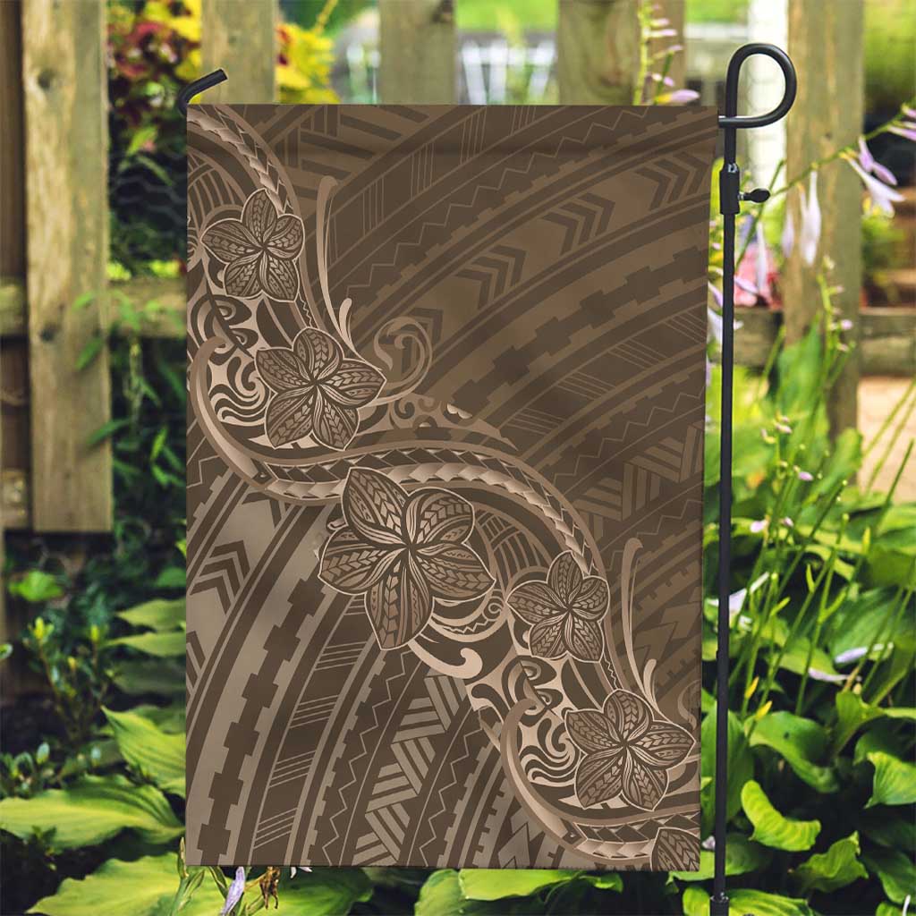 Brown Polynesia Plumeria Tattoo Garden Flag LT14 Garden Flag Brown - Polynesian Pride
