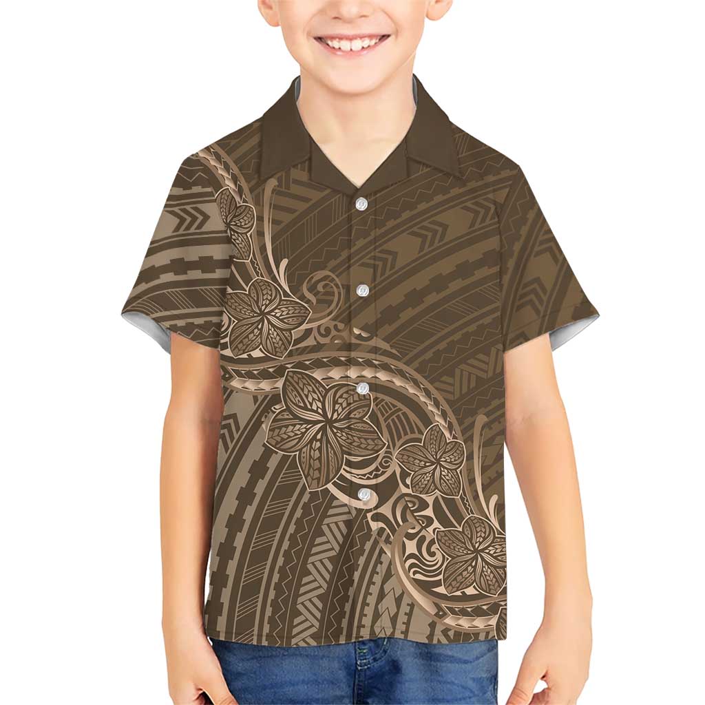 Brown Polynesia Plumeria Tattoo Hawaiian Shirt LT14 - Polynesian Pride