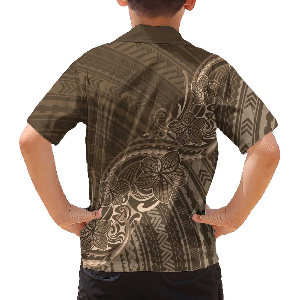 Brown Polynesia Plumeria Tattoo Hawaiian Shirt LT14 - Polynesian Pride