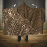 Brown Polynesia Plumeria Tattoo Hooded Blanket LT14 - Polynesian Pride