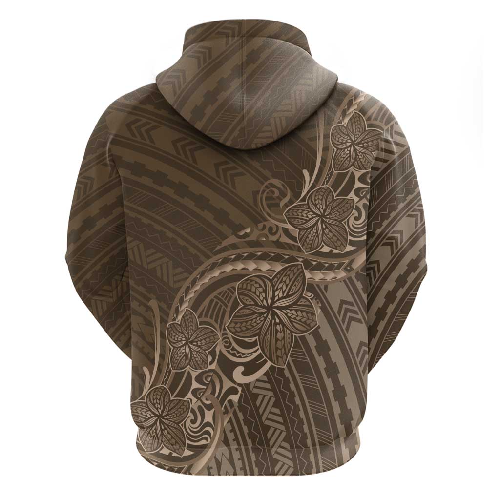 Brown Polynesia Plumeria Tattoo Hoodie LT14 - Polynesian Pride