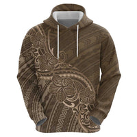 Brown Polynesia Plumeria Tattoo Hoodie LT14 - Polynesian Pride