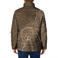 Brown Polynesia Plumeria Tattoo Padded Jacket LT14 - Polynesian Pride