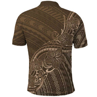 Brown Polynesia Plumeria Tattoo Polo Shirt LT14 - Polynesian Pride