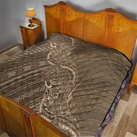 Brown Polynesia Plumeria Tattoo Quilt LT14 - Polynesian Pride