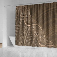 Brown Polynesia Plumeria Tattoo Shower Curtain LT14 - Polynesian Pride